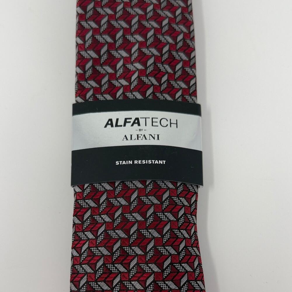 Alfatech by Alfani Coen Nano Geo Tie - Red - New with tags
